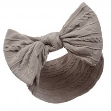 HB112-G: Grey Cable Headband w/Bow